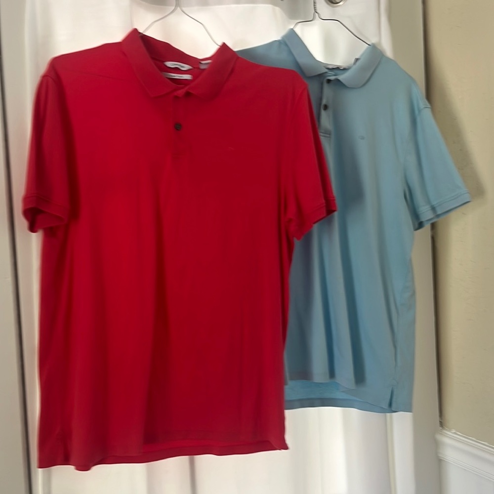 2 Large Calvin Klein Mens Polos